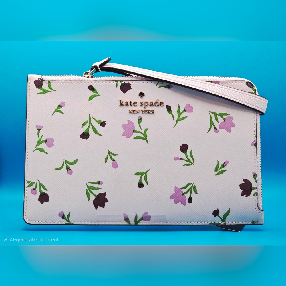 Kate Spade Staci Graceful Floral Ditsy Medium L-zip Wristlet
